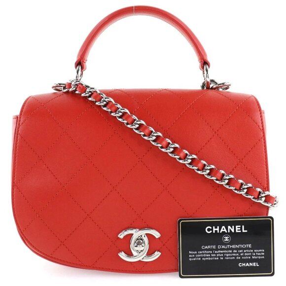 CHANEL ChainShoulder Shoulder Bag Matelasse 2WAY Red/SilverHardware - Picture 2 of 10